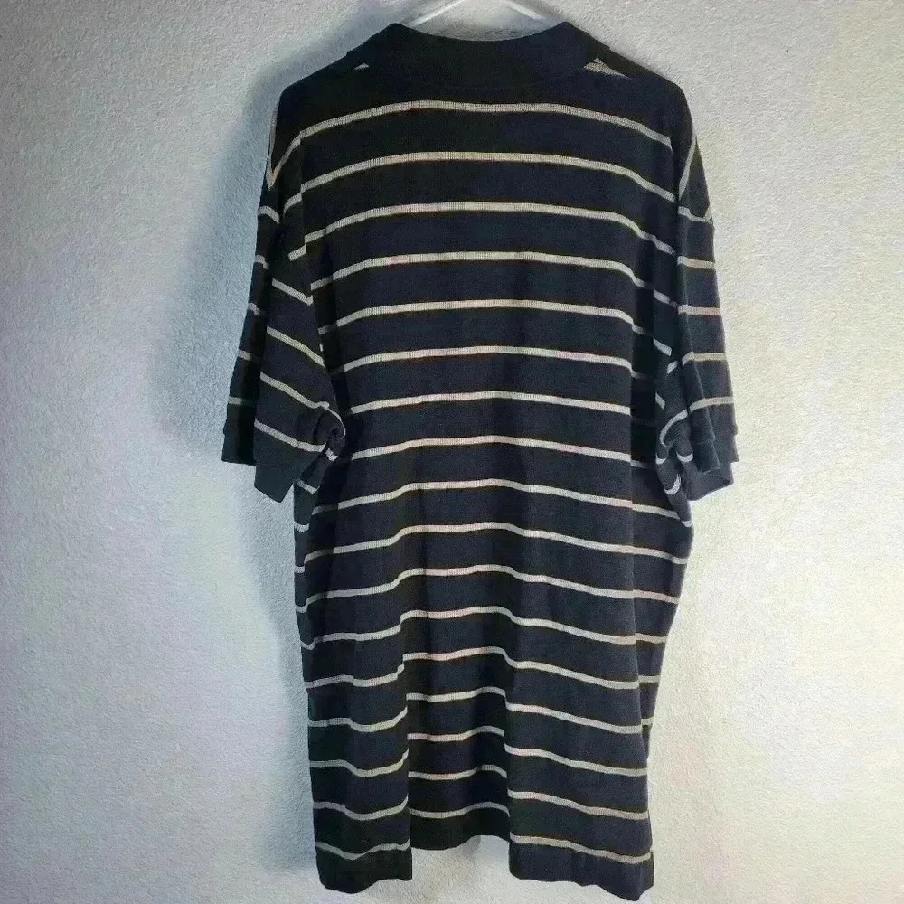 Vintage Polo Ralph Lauren Polo Black and Yellow Striped Sz XXL